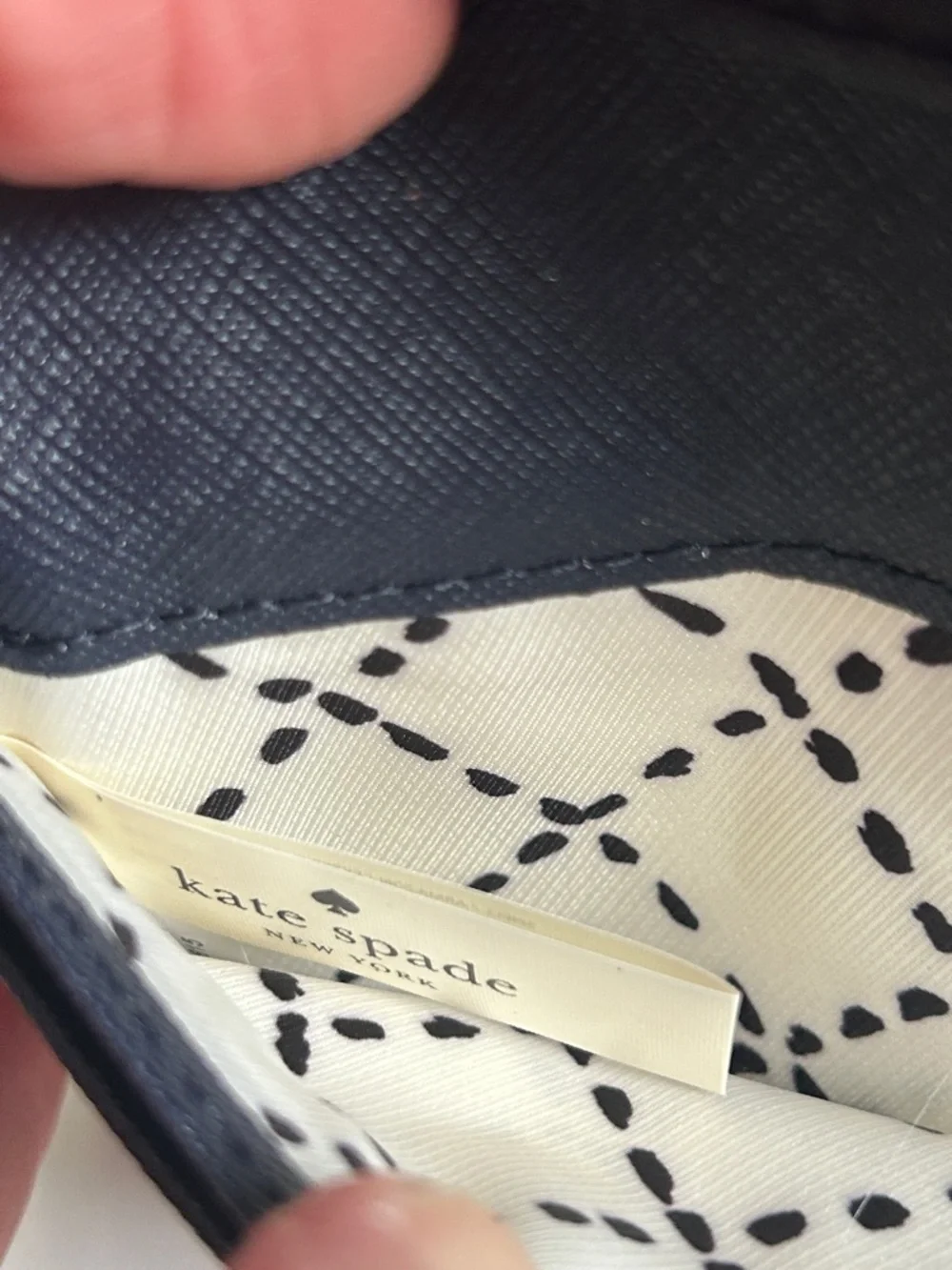 Kate Spade Newbury Lane Stacy Bifold Wallet In Navy Leather